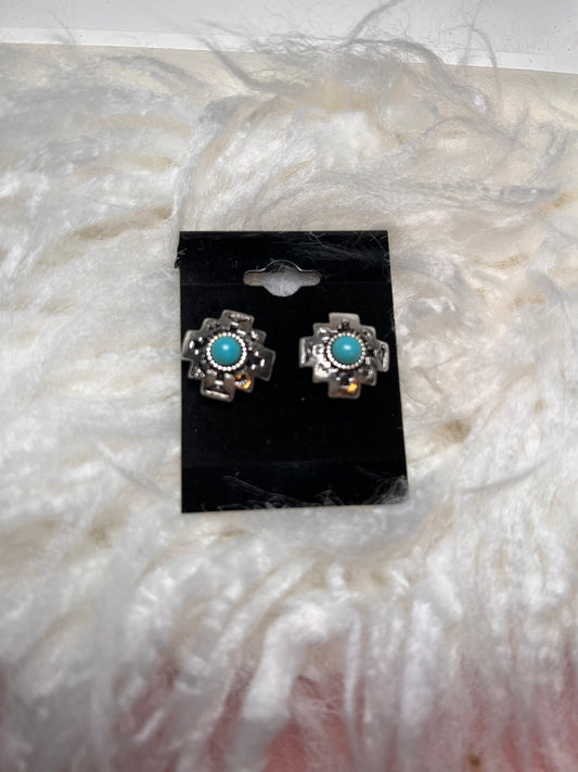 Silver Aztec Earrings