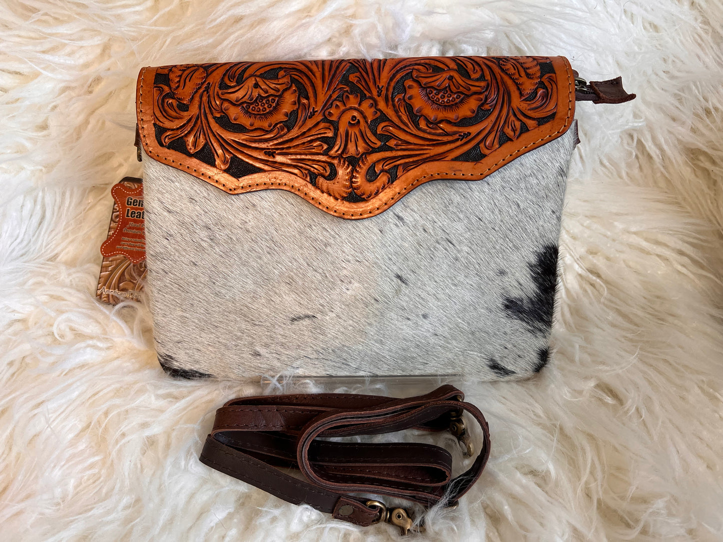 ADBG405BKW Envelope Genuine Western Leather Women Bag: ADBG405BKW