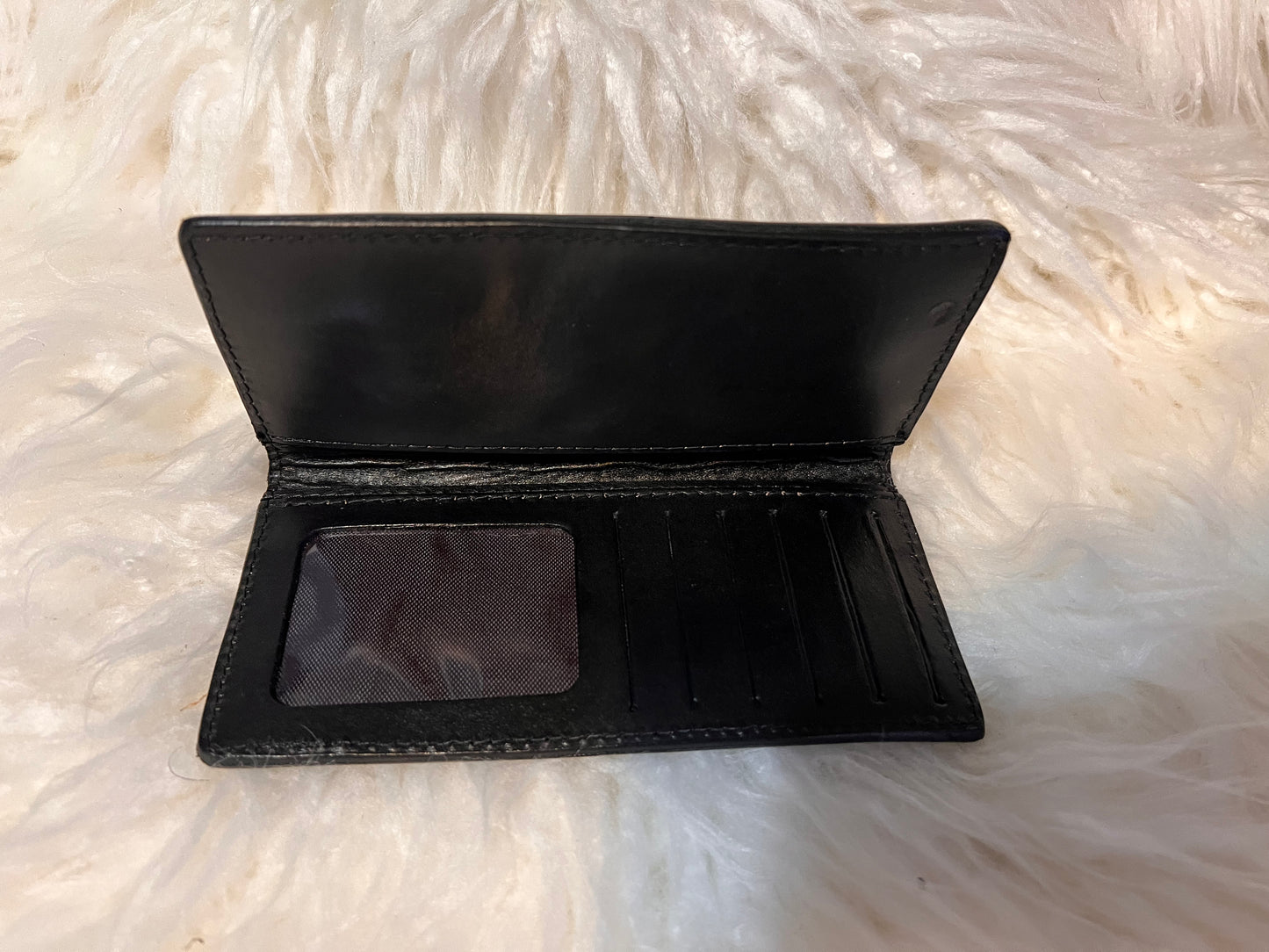 Black Cowhide Tooled Mens wallet  