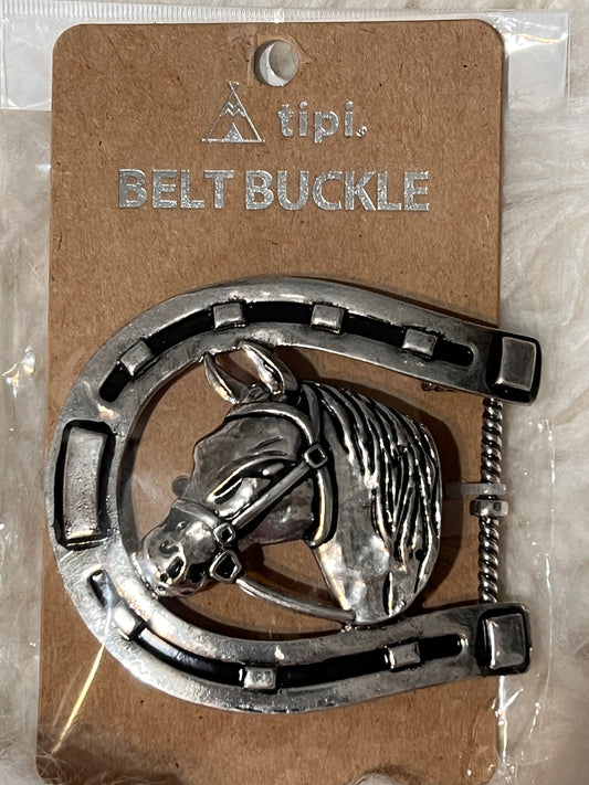 Belt Buckle- Silver Horse