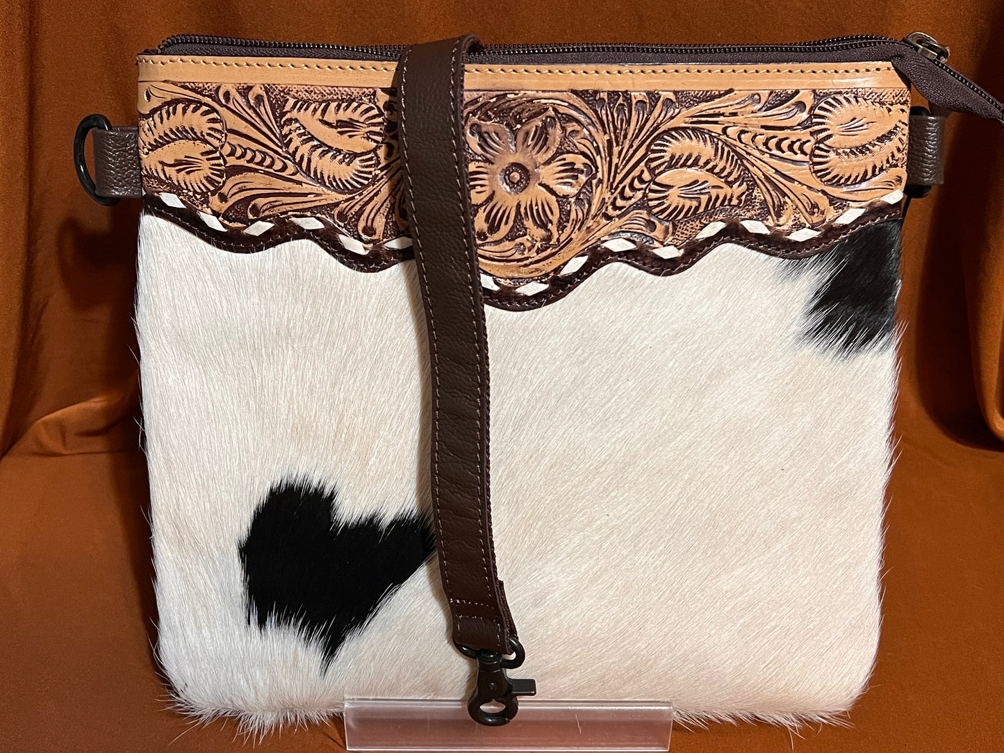 Cross Body Genuine Leather Western Bag with Cowhide SKBZ167