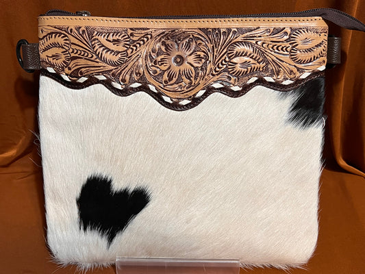 Cross Body Genuine Leather Western Bag with Cowhide SKBZ167