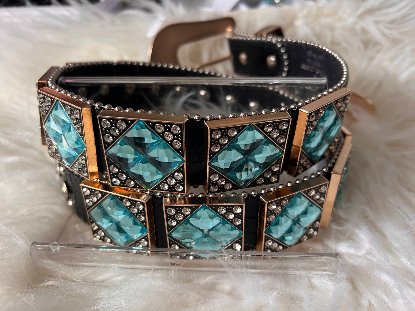 Western Leather Bling Belt