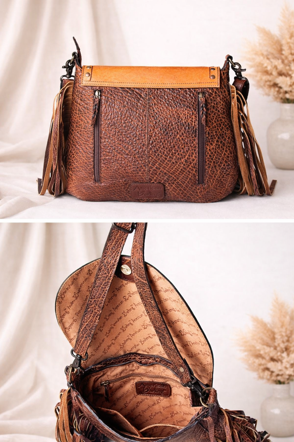 The Sierra Fringe Crossbody Genuine Western Leather Handbag LC-ADBGZ481