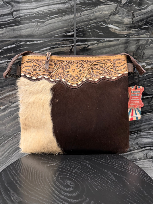 Cross Body Genuine Leather Western Bag with Cowhide SKBZ167