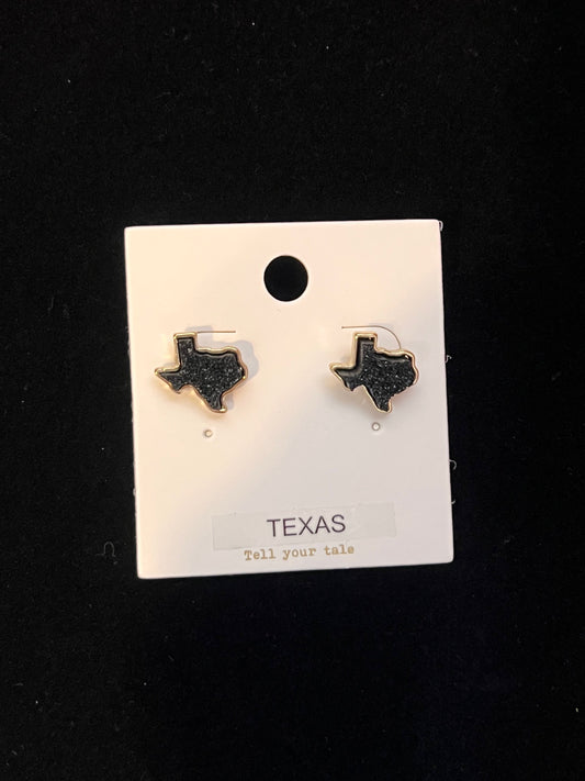 Black Texas Fashion Stud Earrings