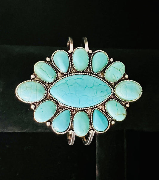 Oval Turquoise Concho Fashion Bracelet