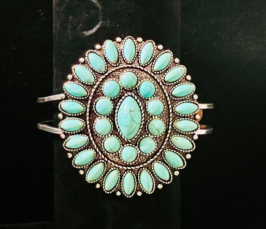 Round Turquoise Concho Fashion Bracelet