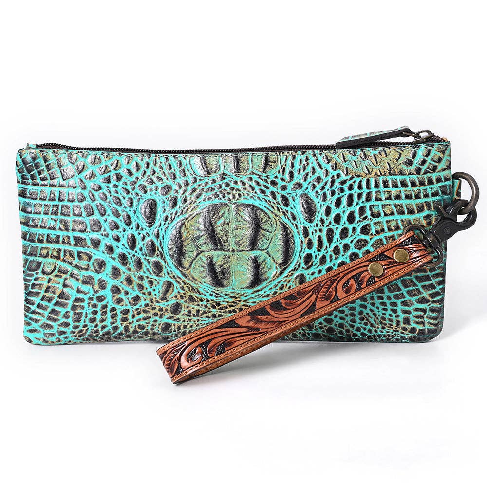 ADBG1616 American Darling Western Leather Wristlet Bag with Hand-Tooled Detailing & Premium Craftsmanship: ADBG1616