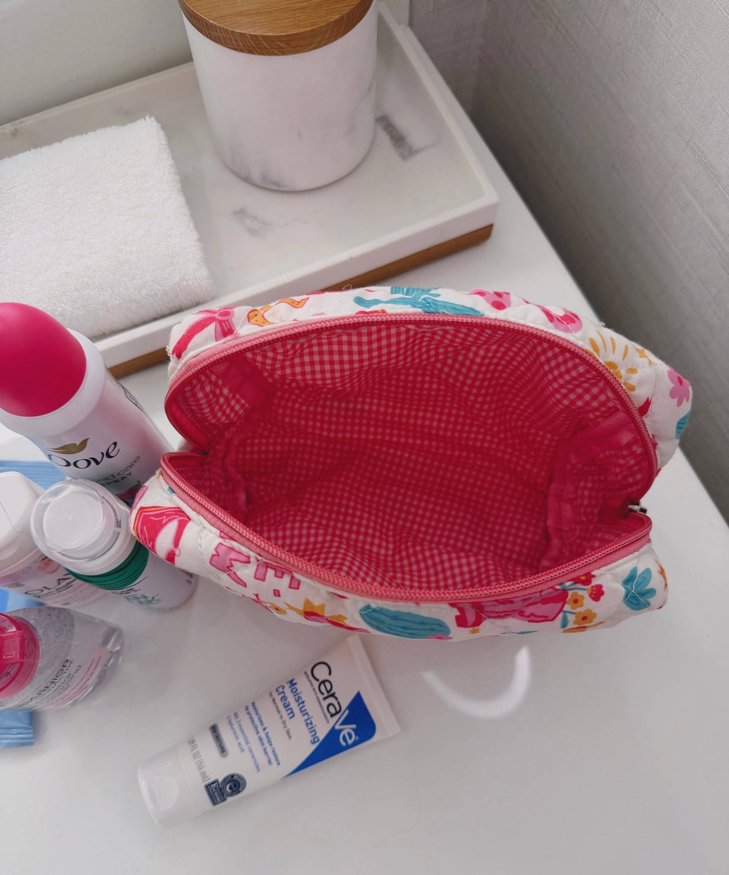 Fabric Western Makeup Bag Organizer | Cowgirl Cosmetic Bag : RODEO BARBIE