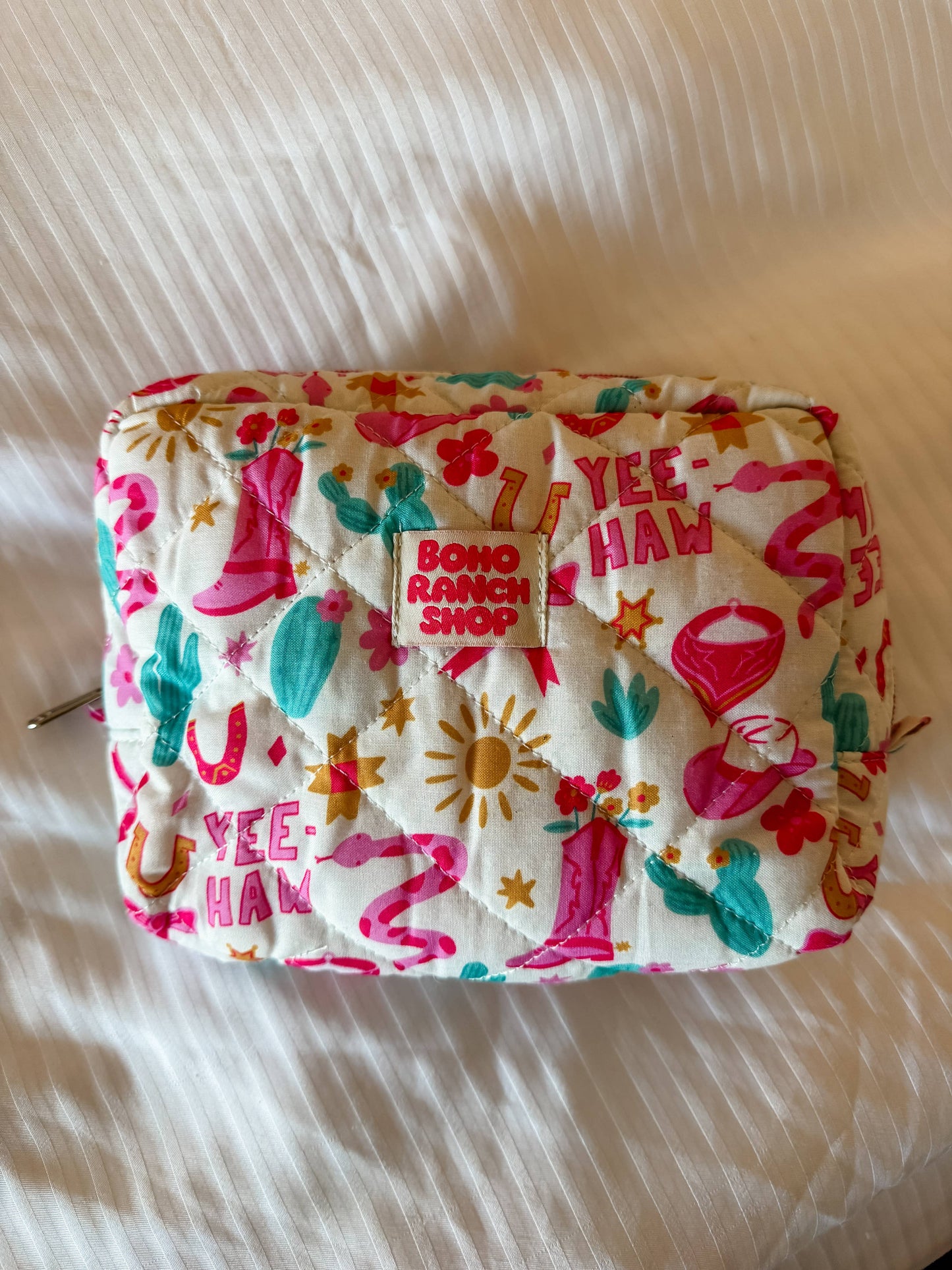 Fabric Western Makeup Bag Organizer | Cowgirl Cosmetic Bag : RODEO BARBIE