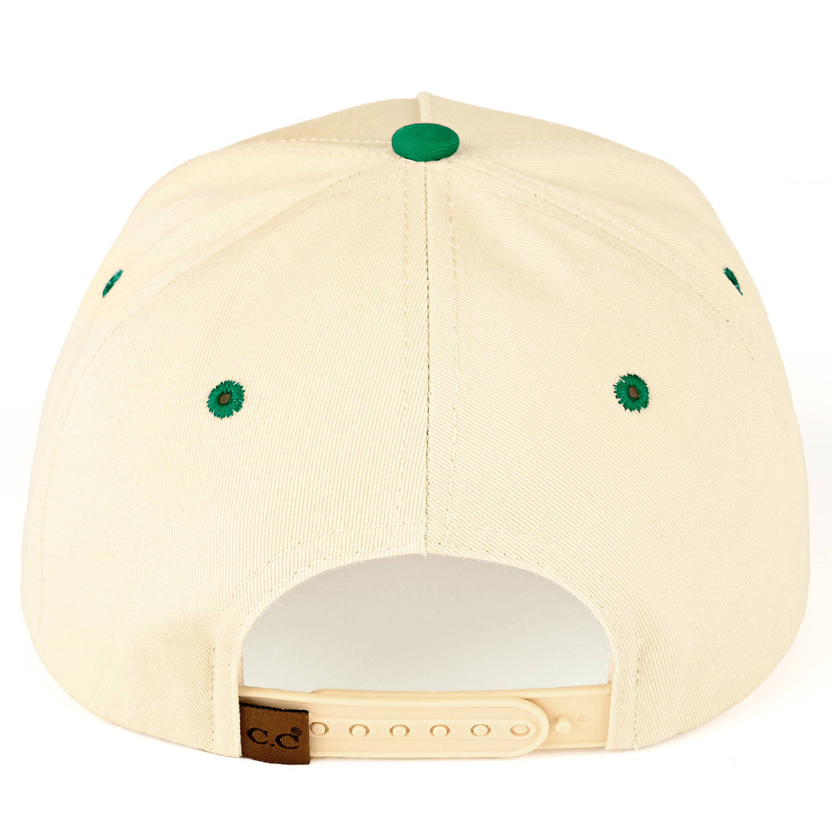 C.C RODEO Letter Embroidered Snapback Trucker Hat: Dark Denim