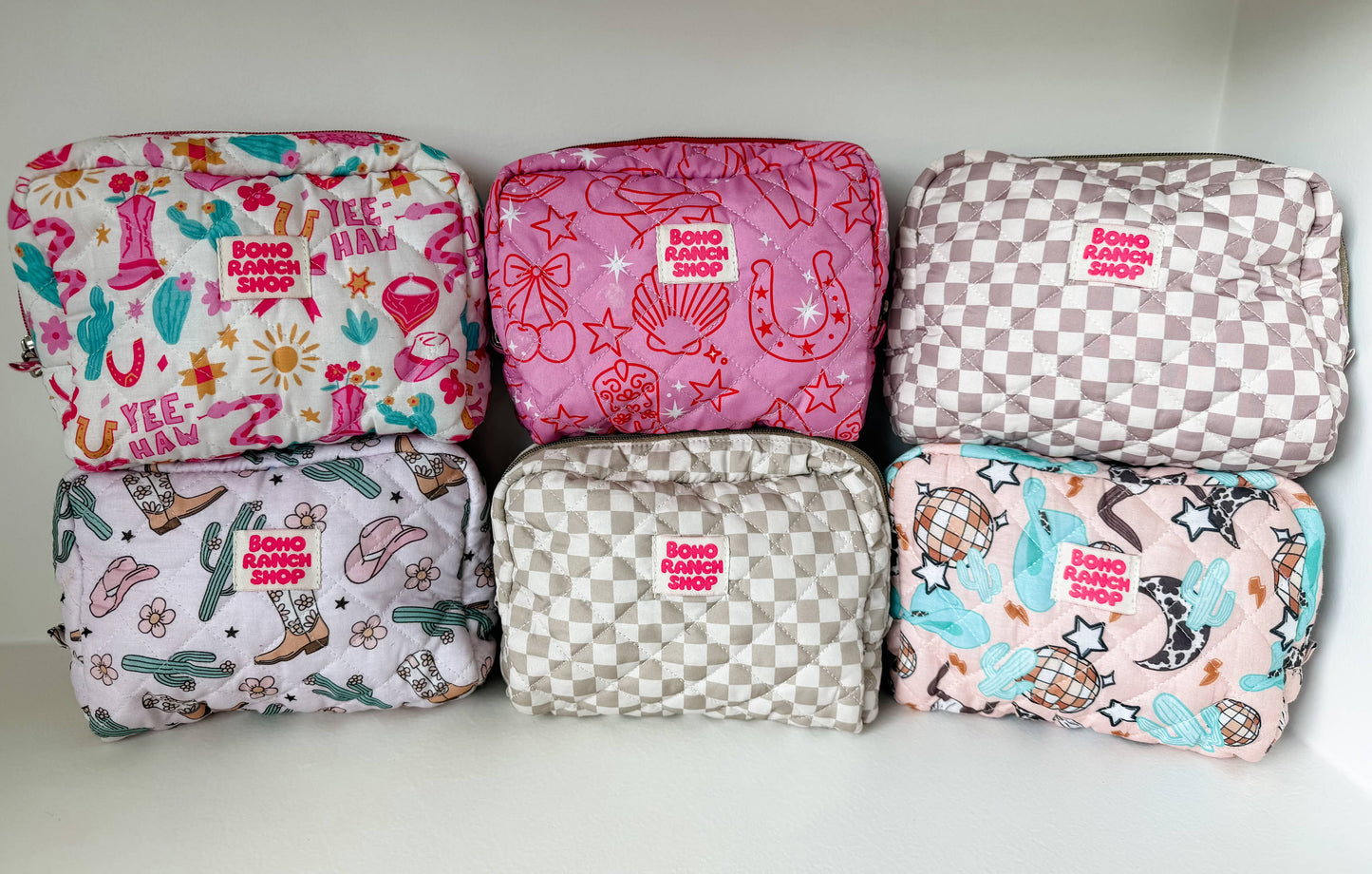 Fabric Western Makeup Bag Organizer | Cowgirl Cosmetic Bag : RODEO BARBIE