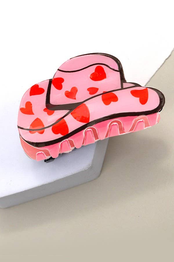 WESTERN COWGIRL BOOT HAIR CLAW CLIPS  40H569: COW WHITE