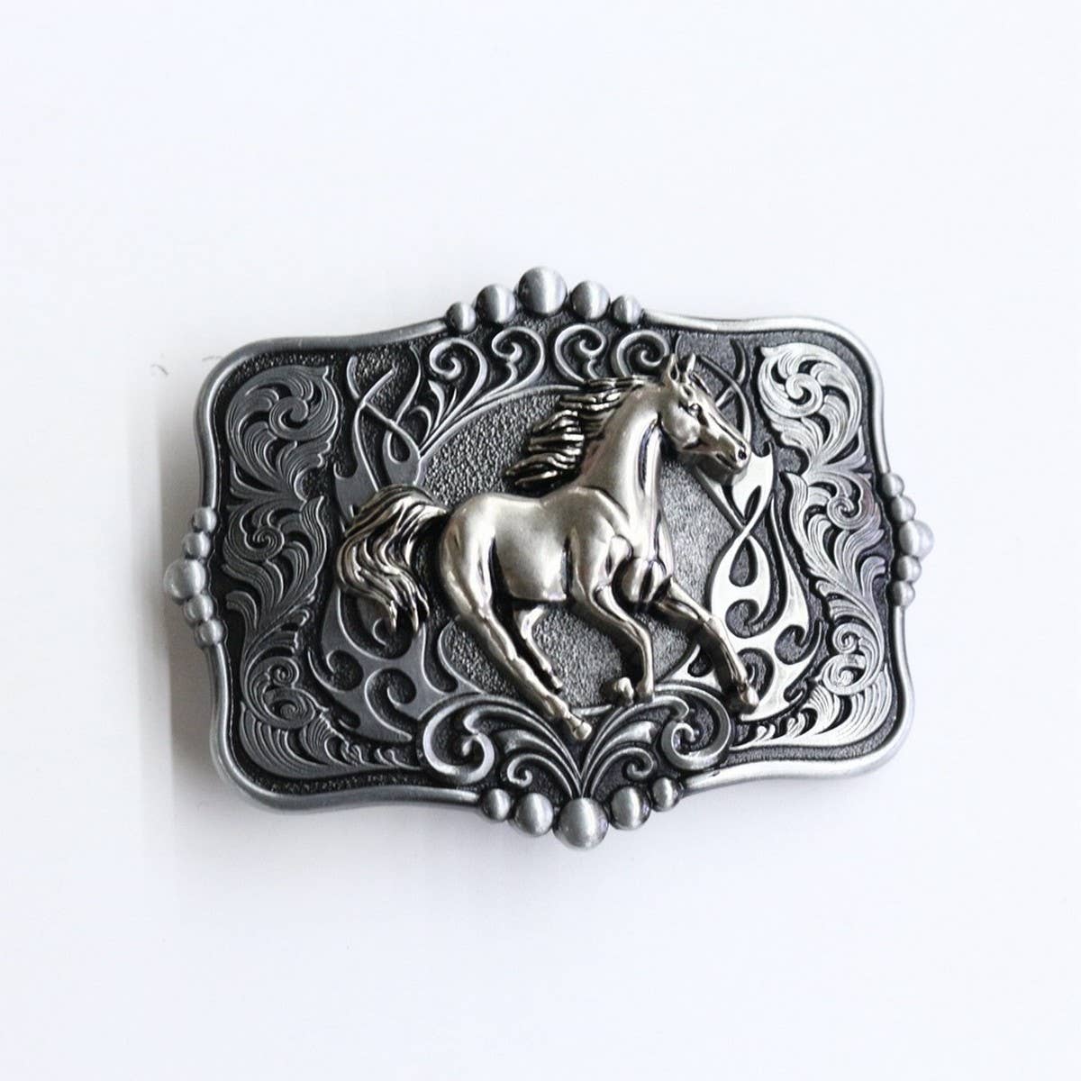 WESTERN BELT BUCKLE WITH ANIMAL PRINT_CWABE0430: TYPE1 / (OS) 2