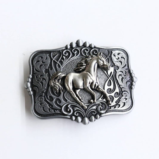 WESTERN BELT BUCKLE WITH ANIMAL PRINT_CWABE0430: TYPE4 / (OS) 2