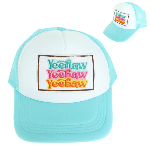 Western Yeehaw Mesh Backing Baseball Cap : Blue
