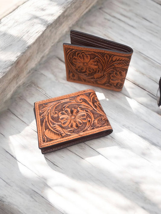 All Tooled Leather Men's Wallet