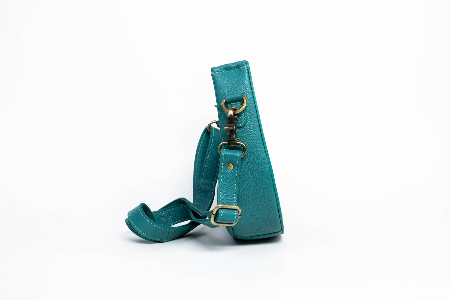Turquoise Half-Moon Leather Shoulder Bag ABHB 18-25210
