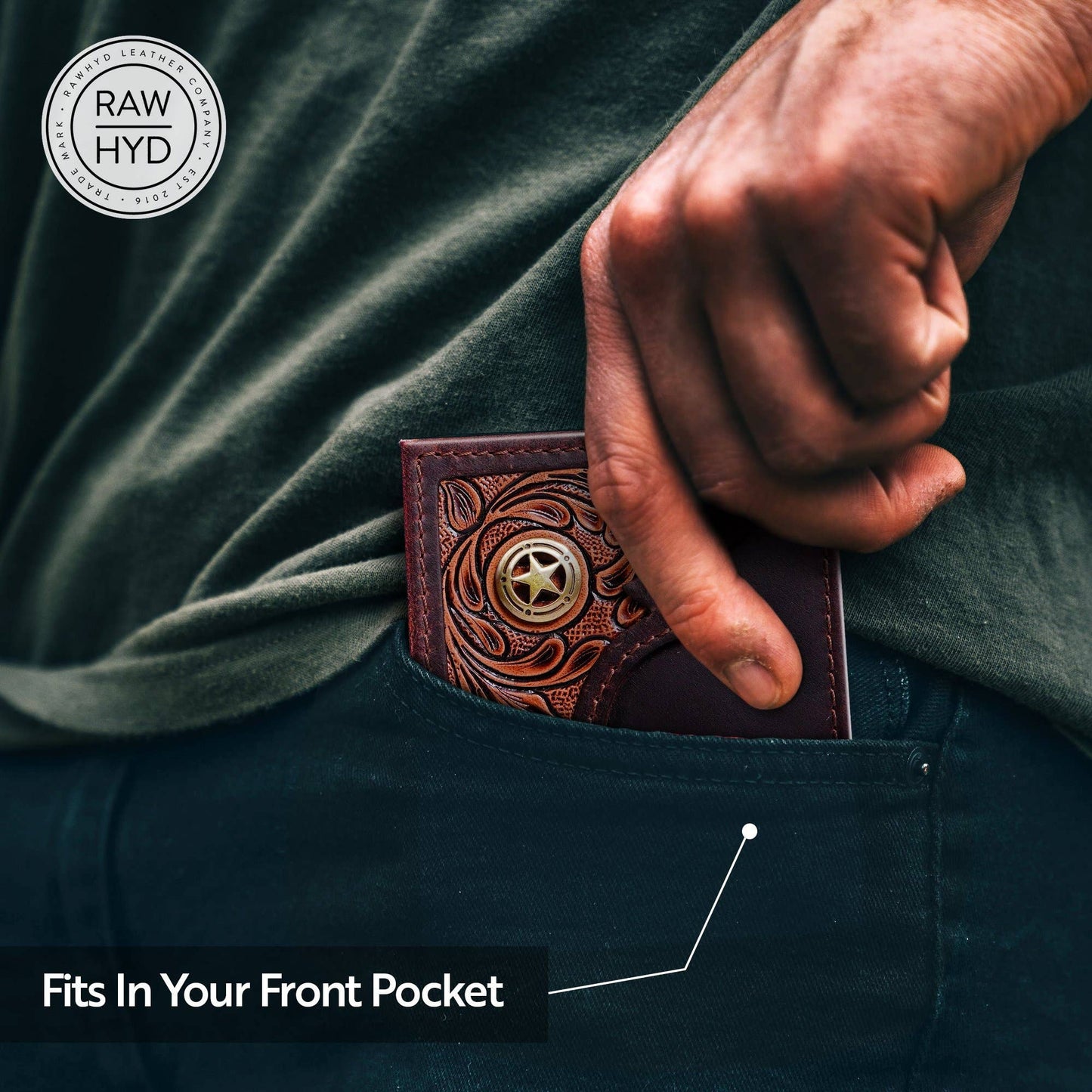 Western Wallets for Men Bifold, Mens Western Billfolds Tooled Leather & Concho