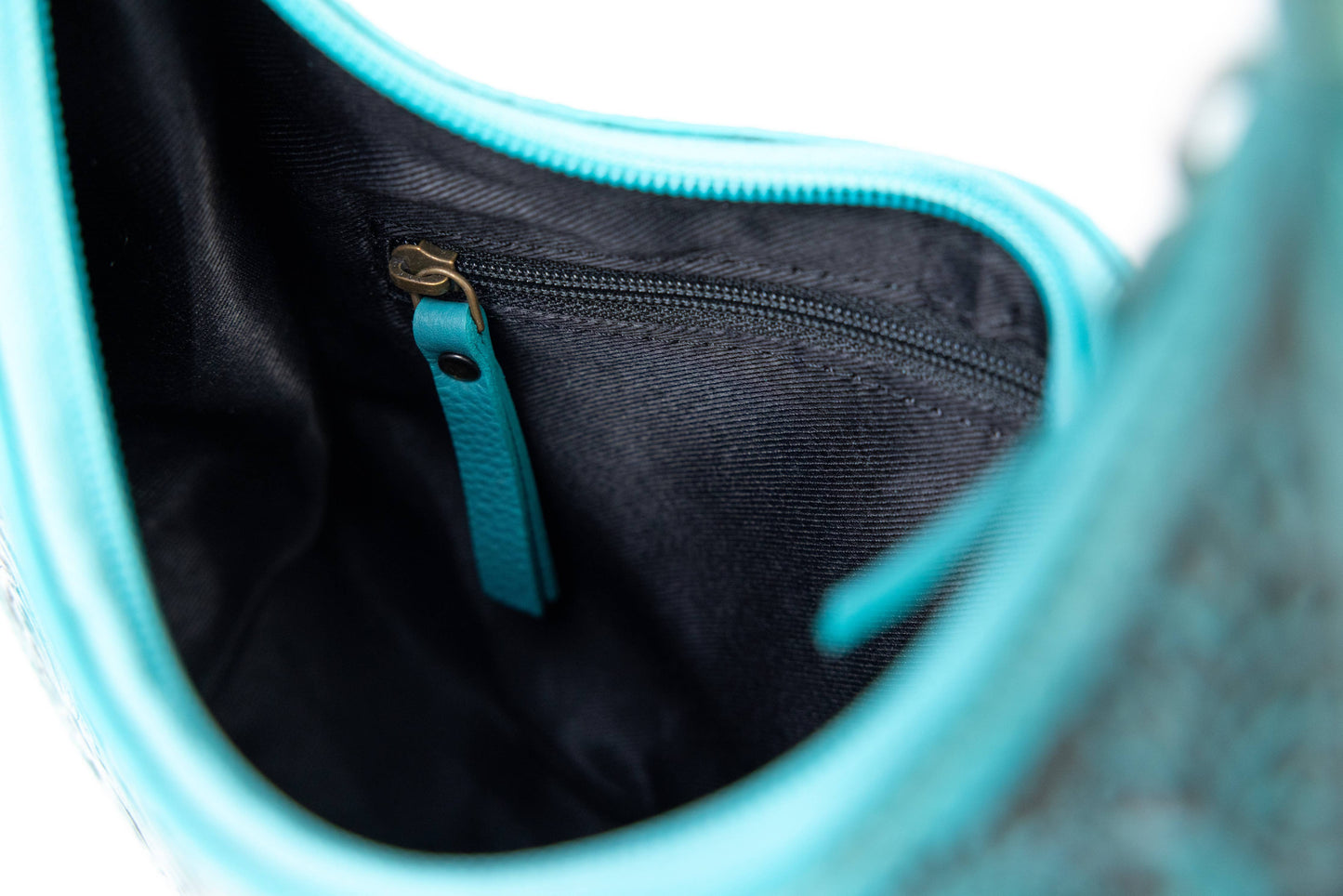 Turquoise Half-Moon Leather Shoulder Bag ABHB 18-25210