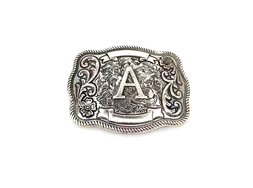 Western Filigree Initial Belt Buckle: B
