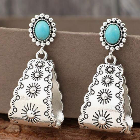 Turquoise Western Style earrings 