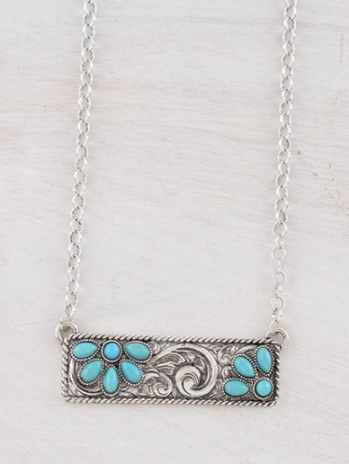 Western Turquoise Bar Necklace