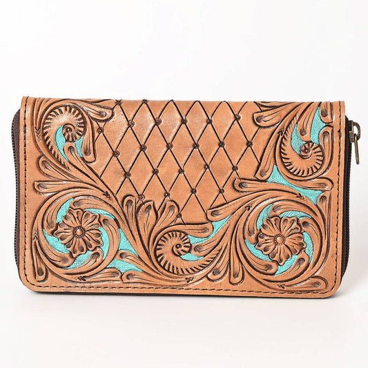 KBG128 Wallet Genuine Leather Tooled
