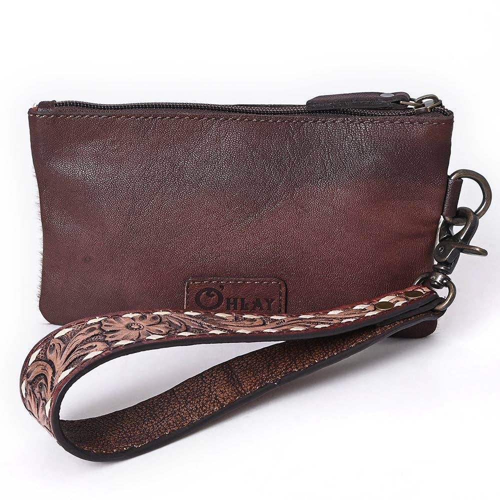 The Rodeo Leather with Cowhide Wristlet - KBG275 D