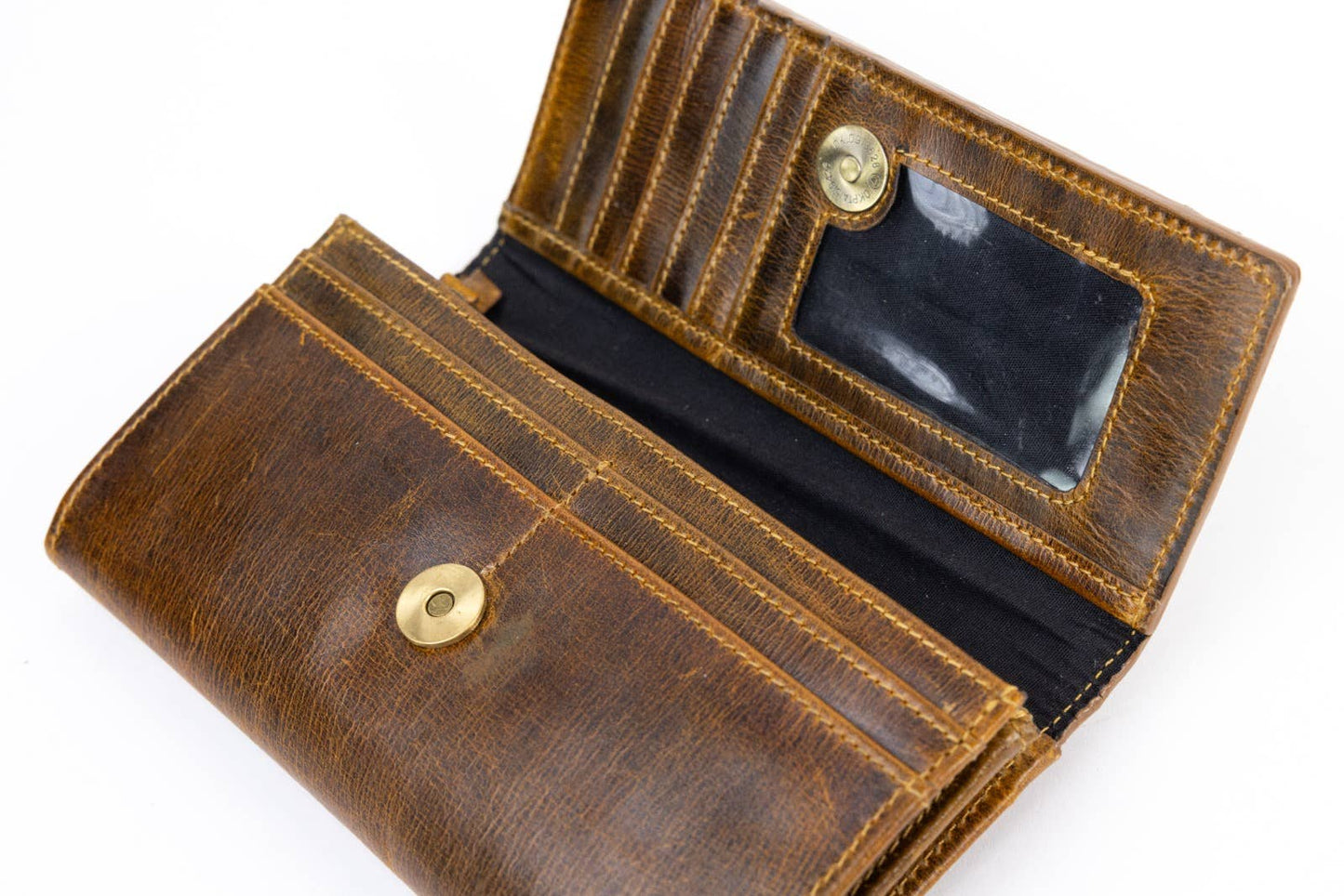 Women’s Brown Leather Wallet Floral Filigree ABLW 18-25203