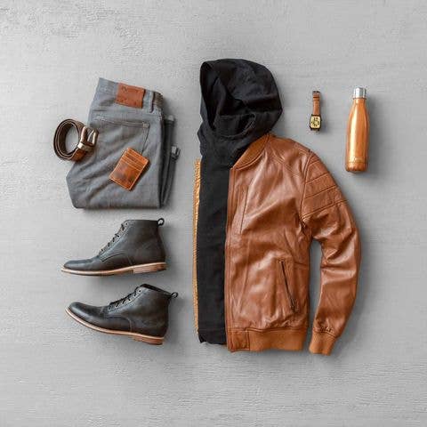 Leather Money Clip Wallet (Reddish Brown)