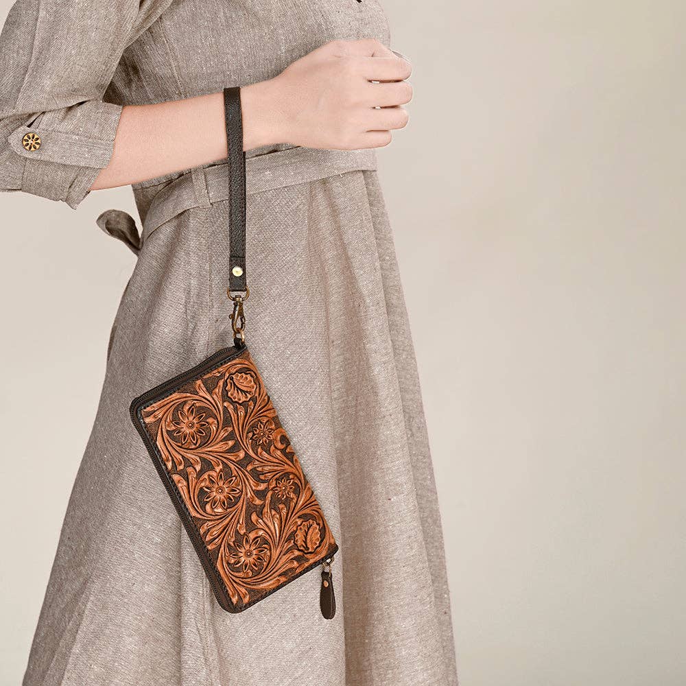 OHA129 Clutch Genuine Leather women bag western Bag: OHA129B