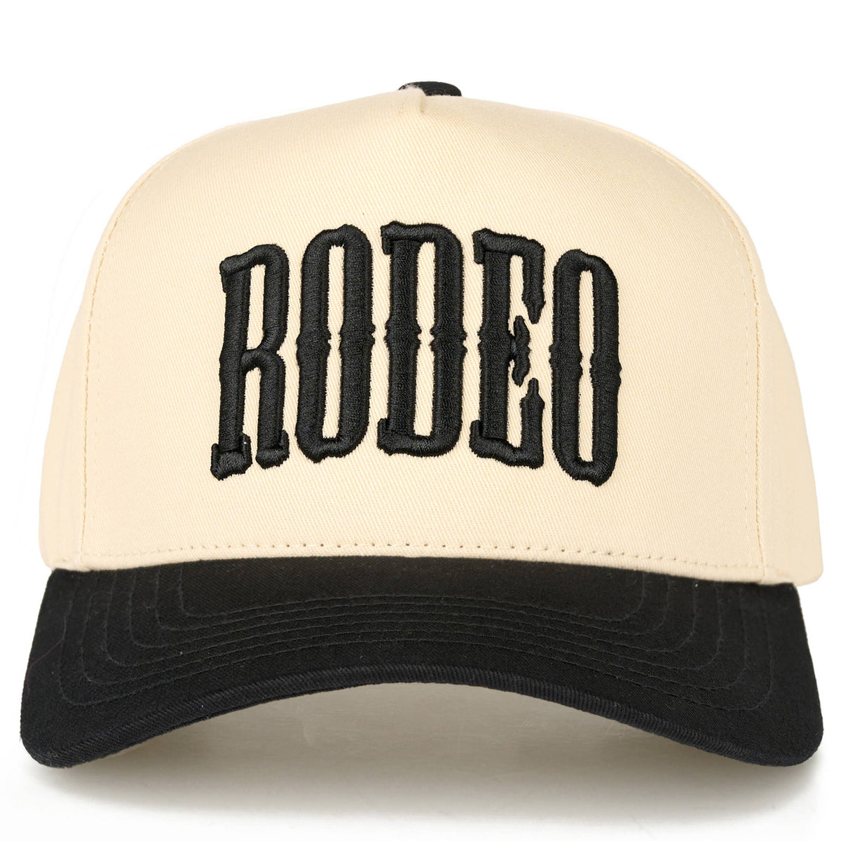 C.C RODEO Letter Embroidered Snapback Trucker Hat: Dark Denim