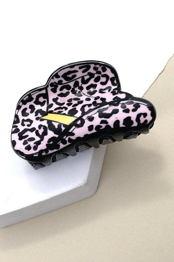 WESTERN COWGIRL BOOT HAIR CLAW CLIPS  40H569: COW WHITE