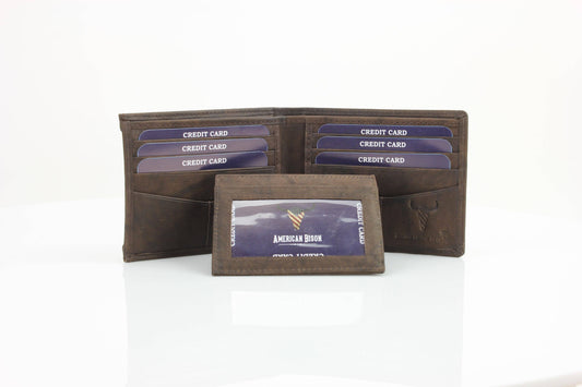Bifold Wallet w/ Removable Card Sleeve 15725: Brown