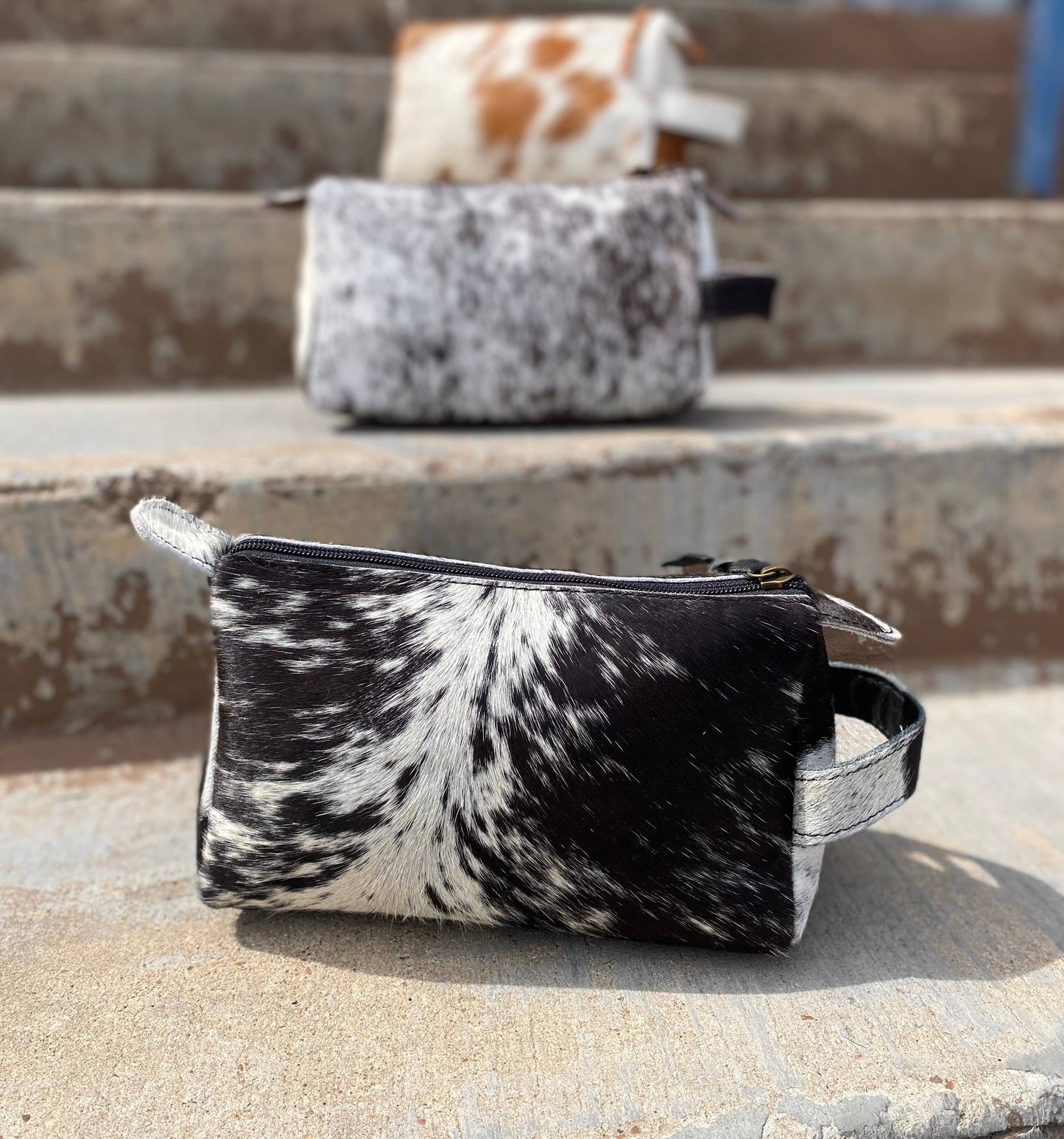 Black Cowhide Kit Bag - Toiletry   