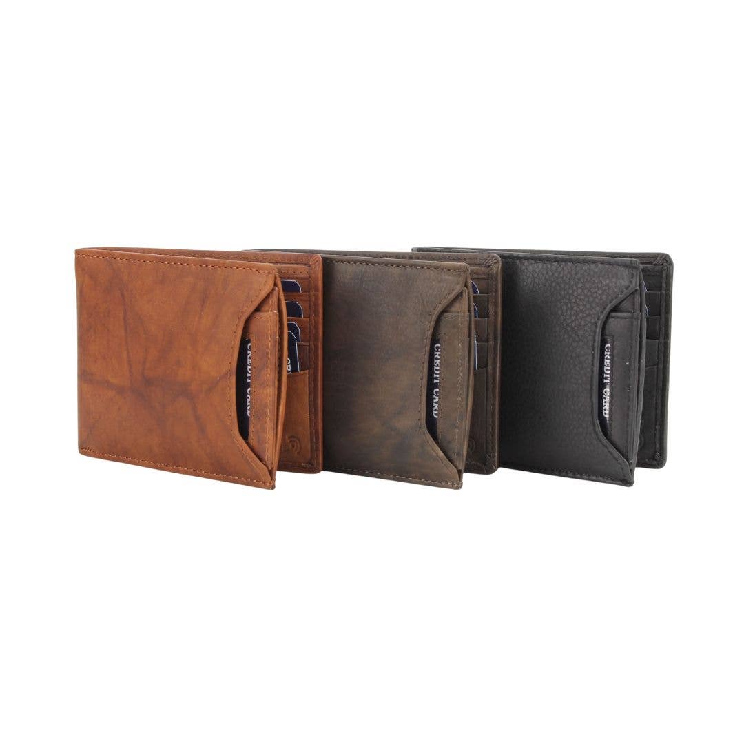 Bifold Wallet w/ Removable Card Sleeve 15725: Brown