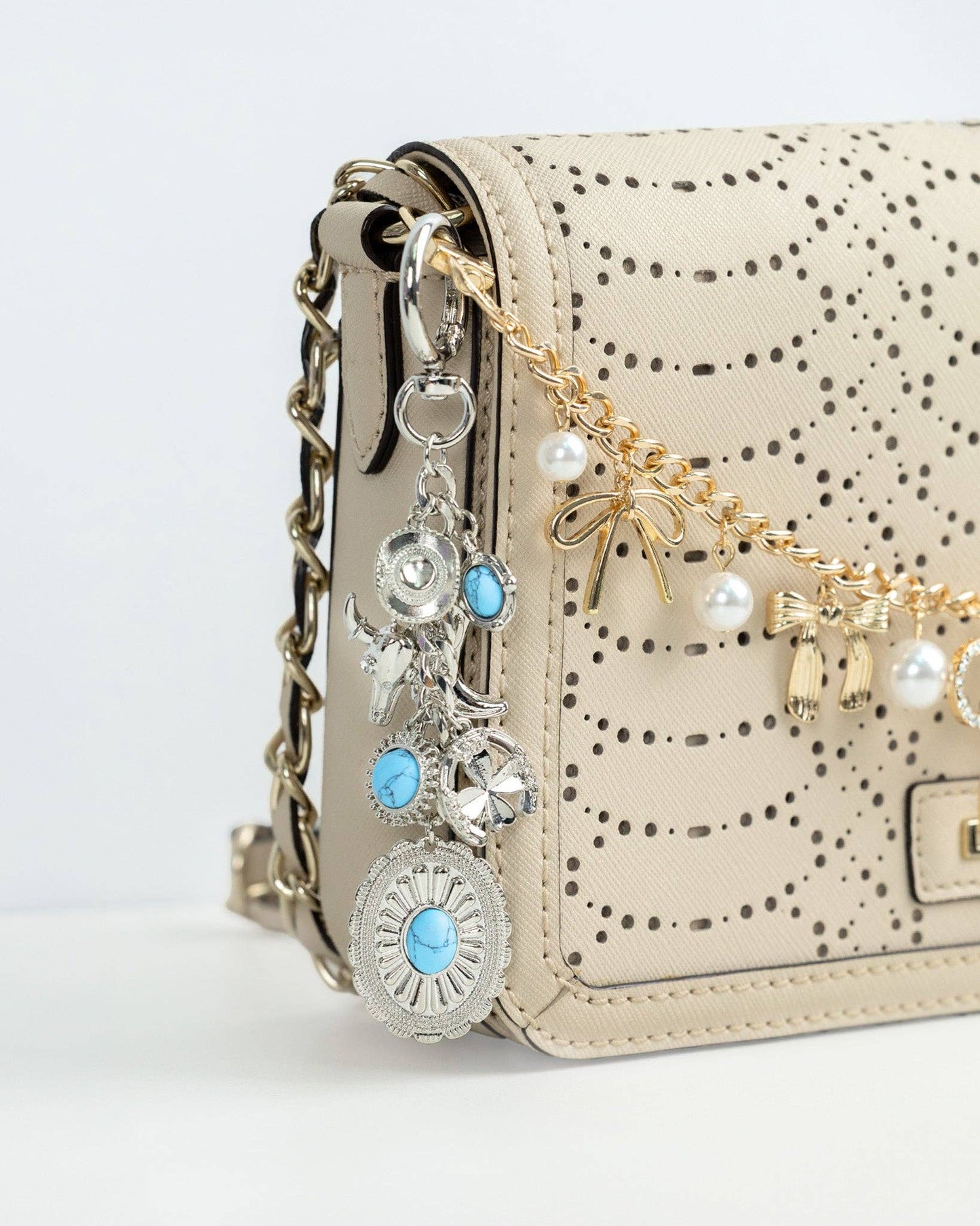 Western Turquoise Concho Bag Charm