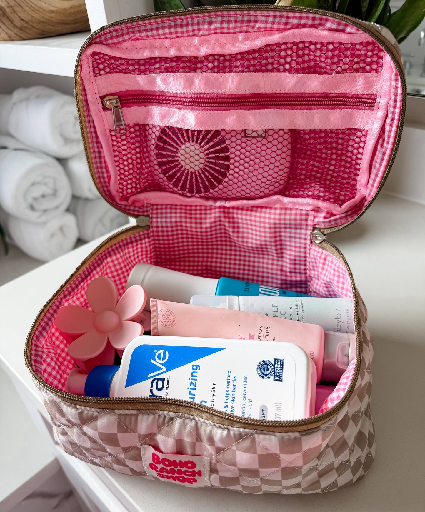 Quilted Western Makeup Bag  | Cowgirl Cosmetic Bag Fabric : RODEO BARBIE