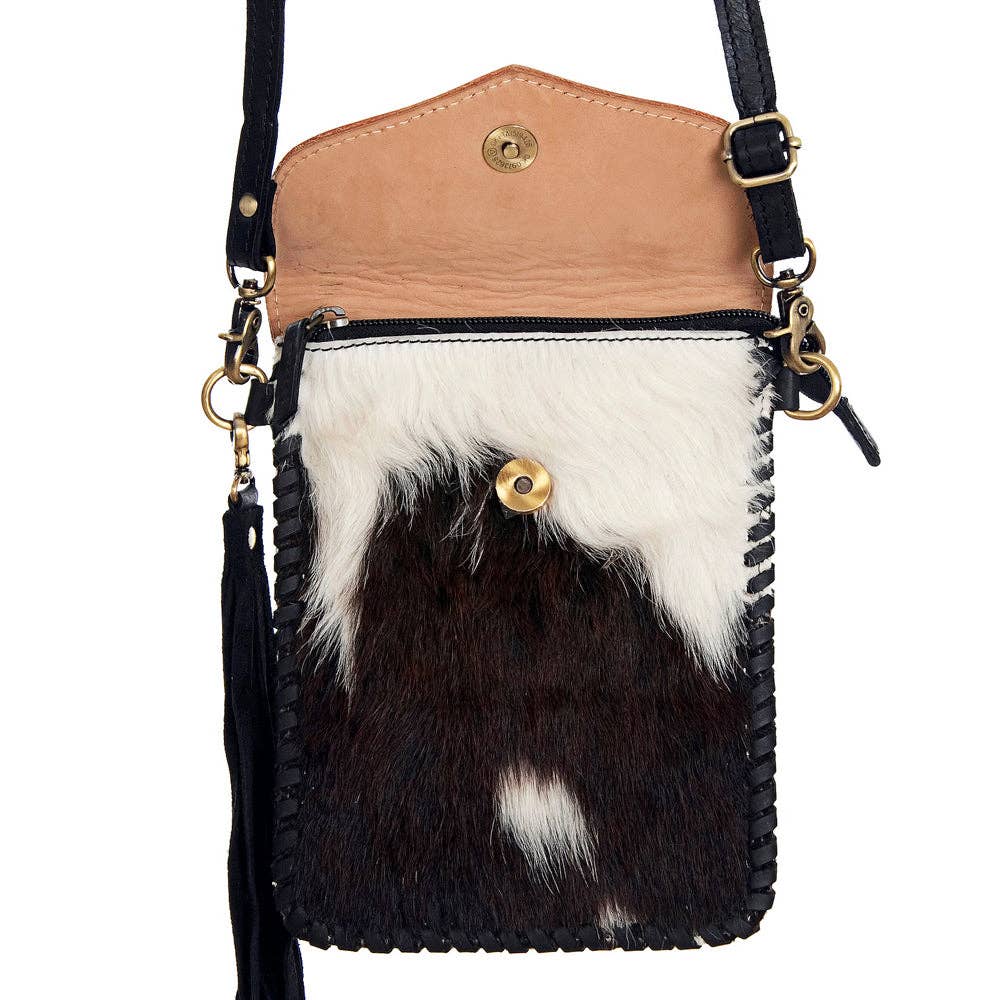 ADBGD115 Crossbody Hair-On Genuine Western Leather Women Bag: Cowhide will vary