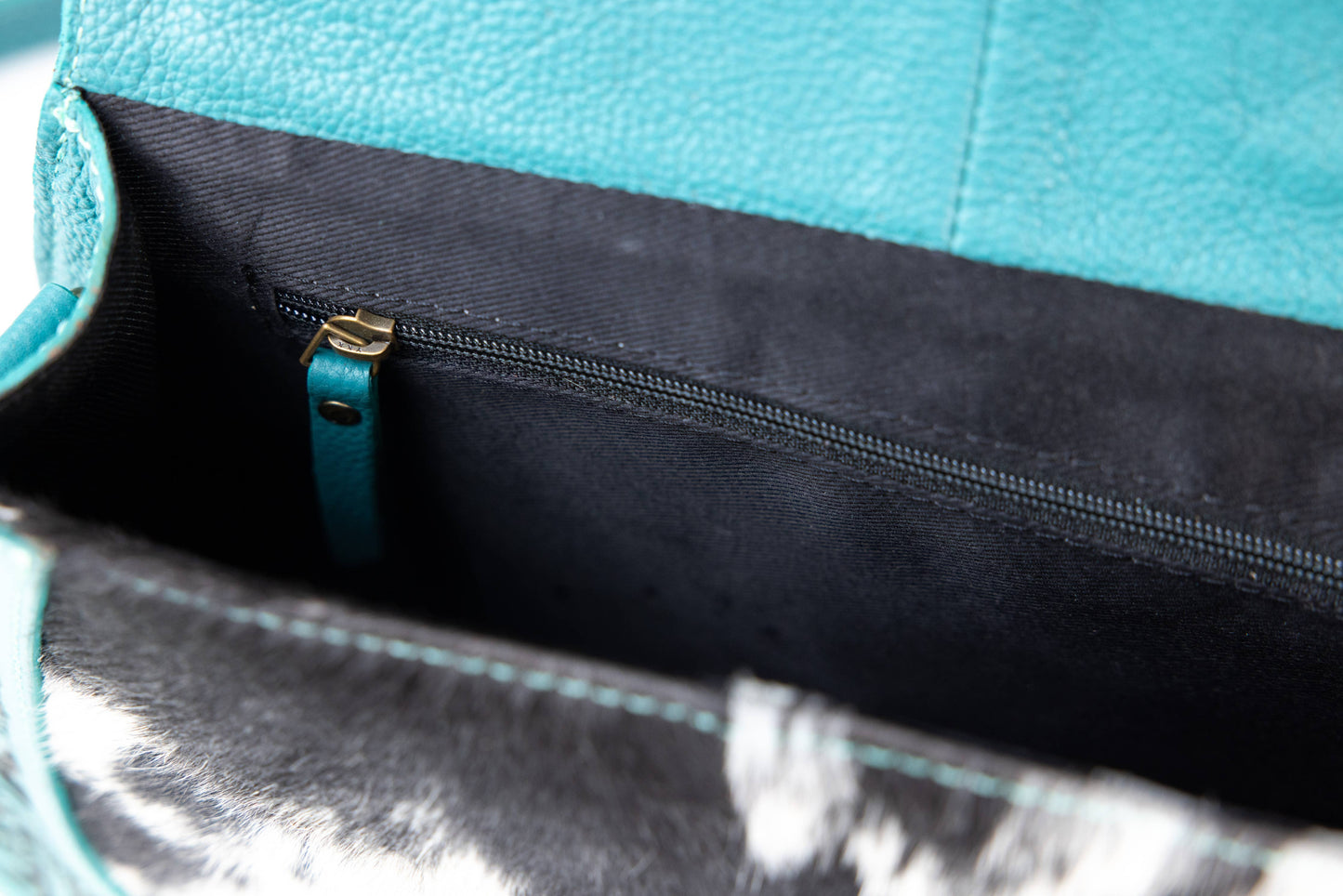Turquoise Scalloped Flap Leather Purse ABHB 18-25204