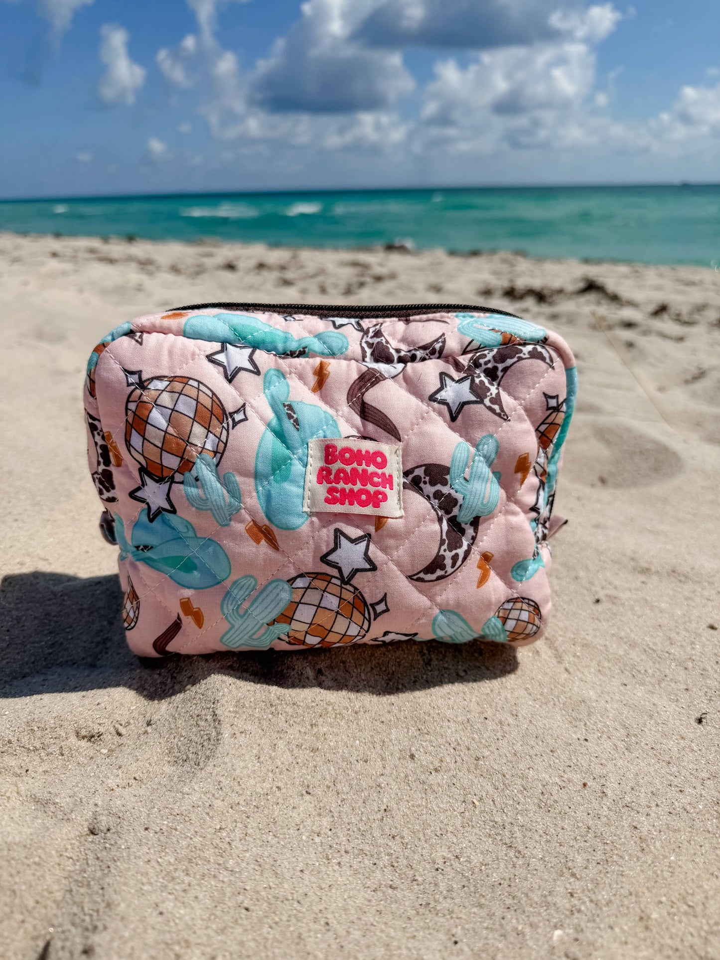 Fabric Western Makeup Bag Organizer | Cowgirl Cosmetic Bag : RODEO BARBIE