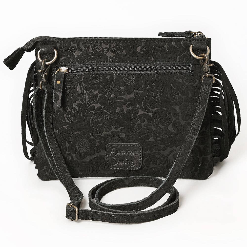 ADBG109 American Darling Hand-Tooled and Floral Embossed Leather Western Crossbody Bag: ADBG109DM2