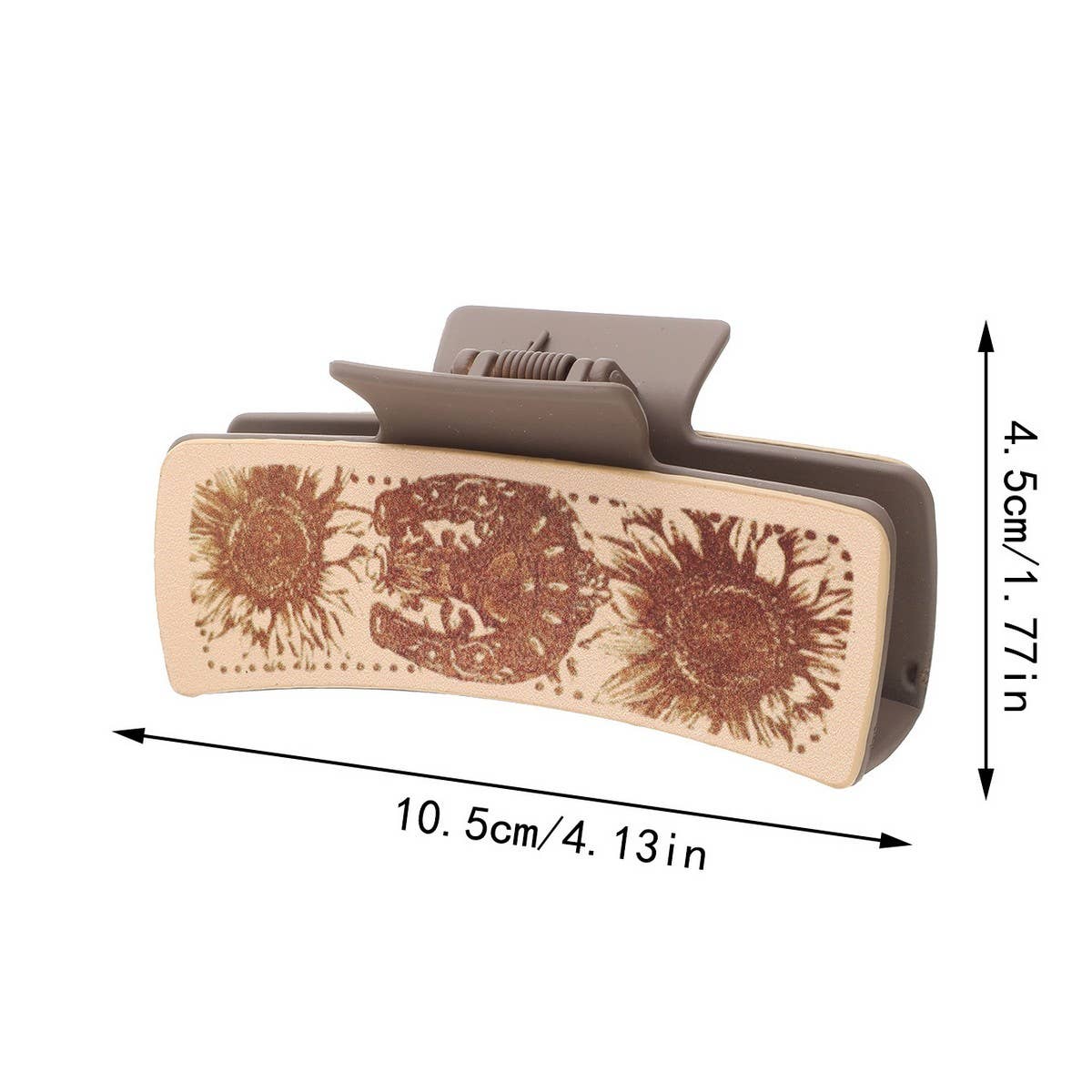 Cactus Print Leather Hair Claw Clip, Western Style_CWAHA0606: TYPE1 / (OS) 3