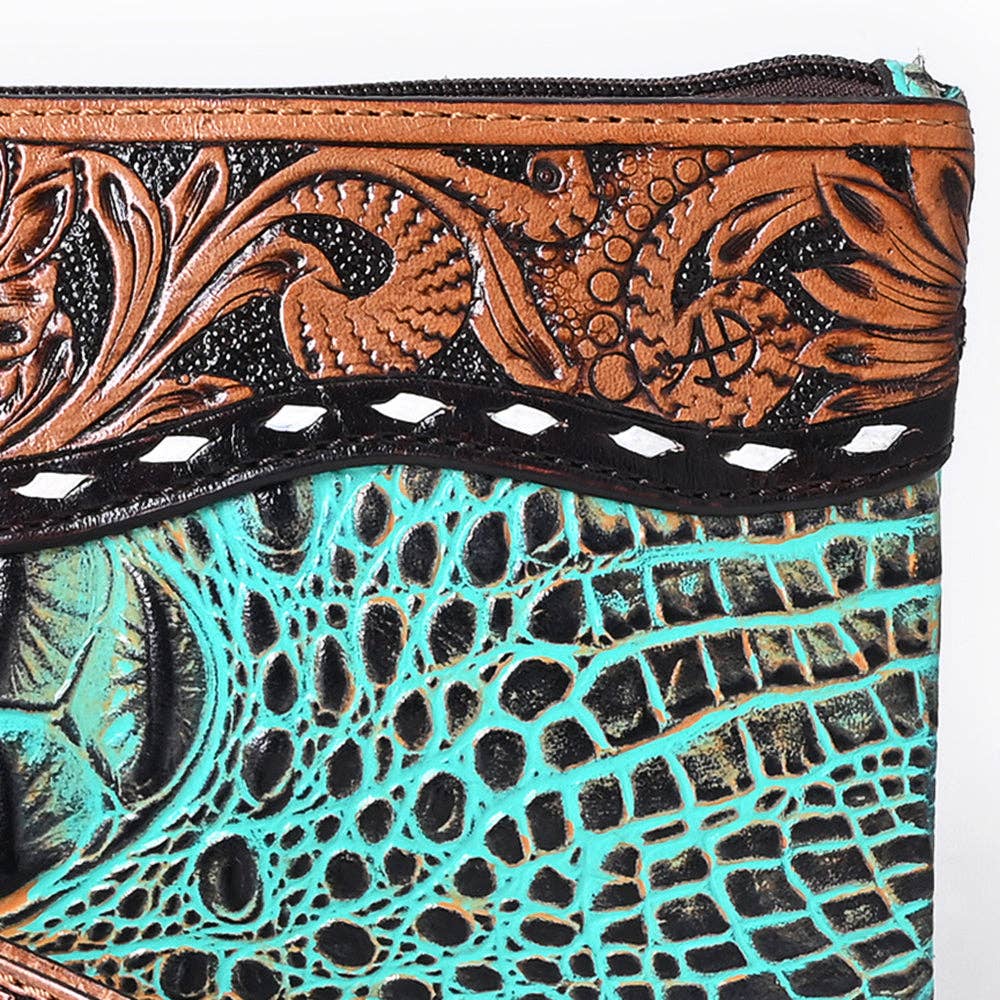 ADBG1616 American Darling Western Leather Wristlet Bag with Hand-Tooled Detailing & Premium Craftsmanship: ADBG1616