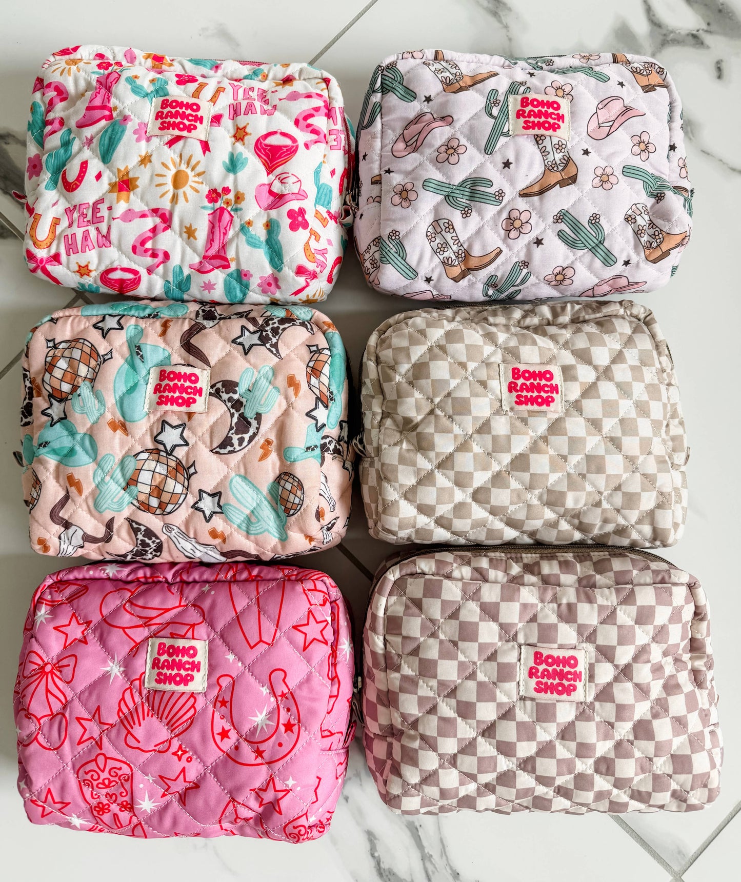 Fabric Western Makeup Bag Organizer | Cowgirl Cosmetic Bag : RODEO BARBIE