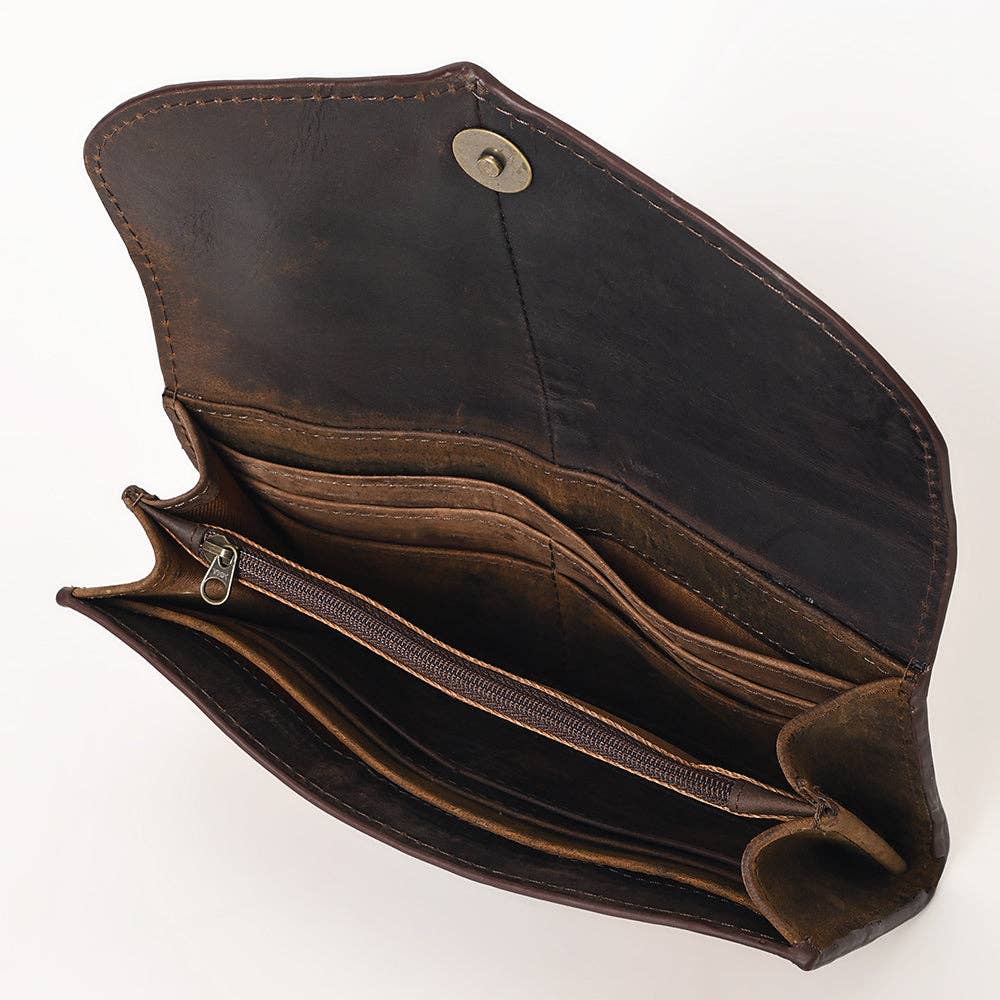 OHG165 Wallet Hand Tooled Genuine Leather women bag western Bag