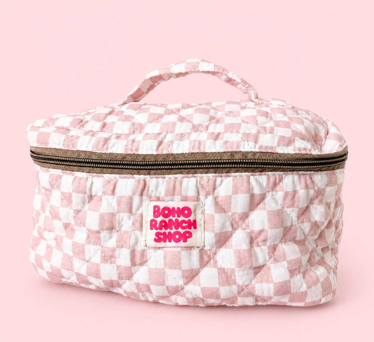 Quilted Western Makeup Bag  | Cowgirl Cosmetic Bag Fabric : RODEO BARBIE