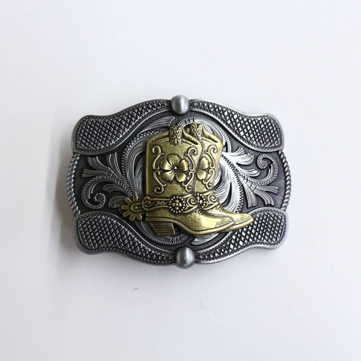 WESTERN BELT BUCKLE WITH ANIMAL PRINT_CWABE0430: TYPE5 / (OS) 2
